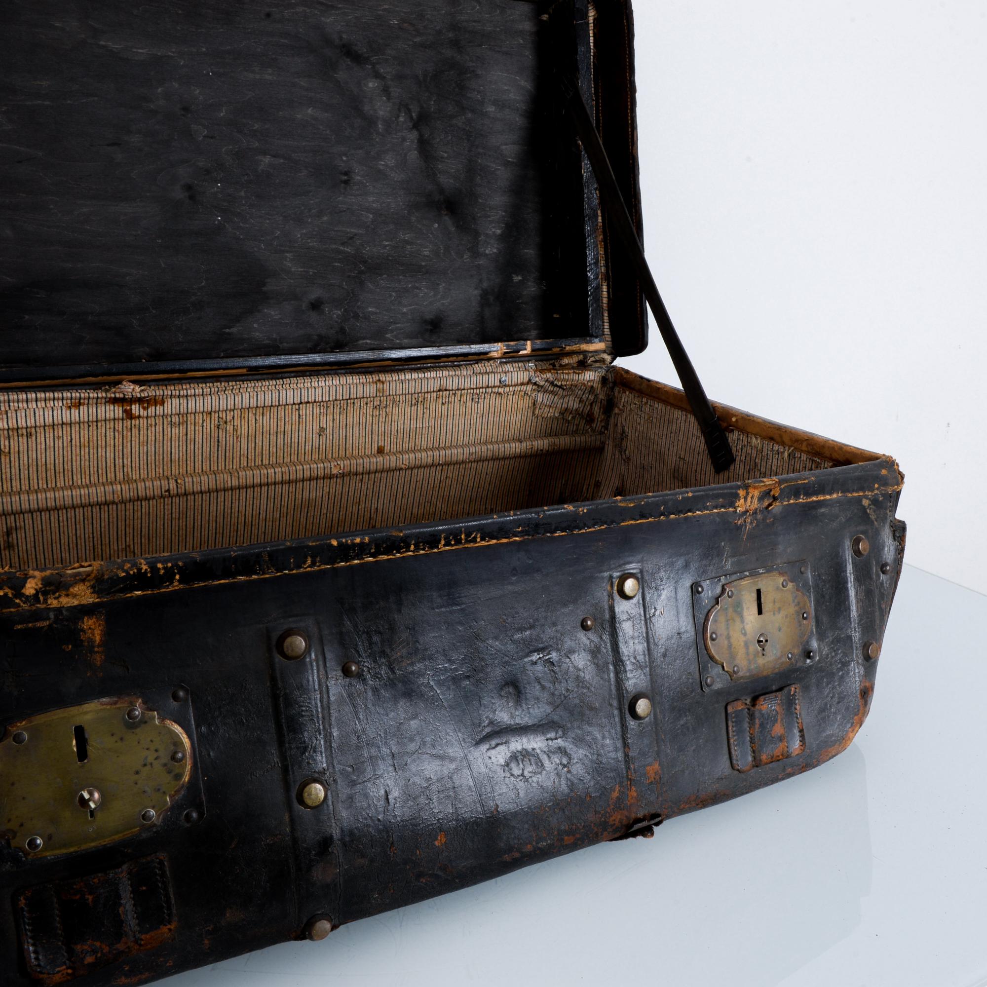 Brass Antique Leather Suitcase