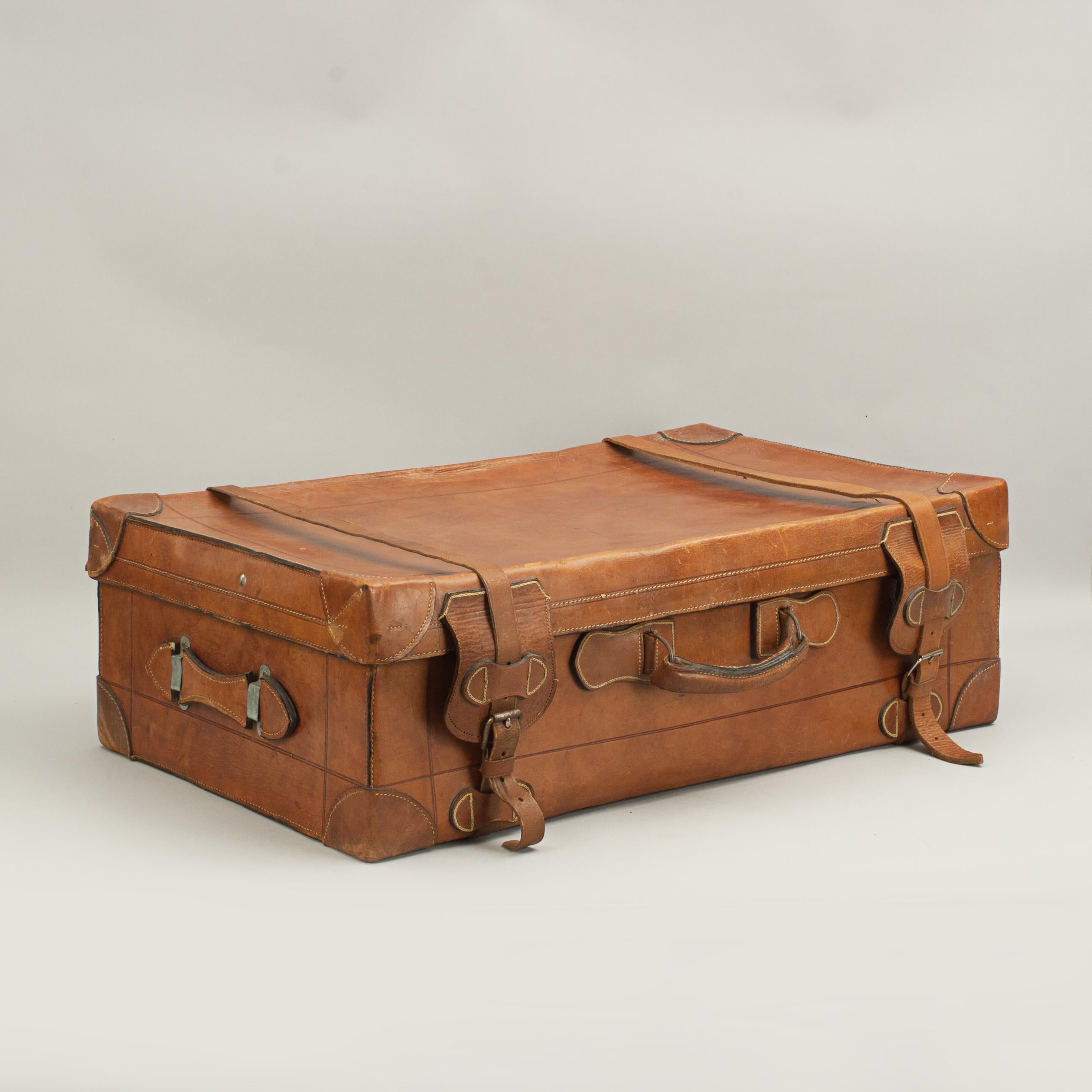 antique leather luggage