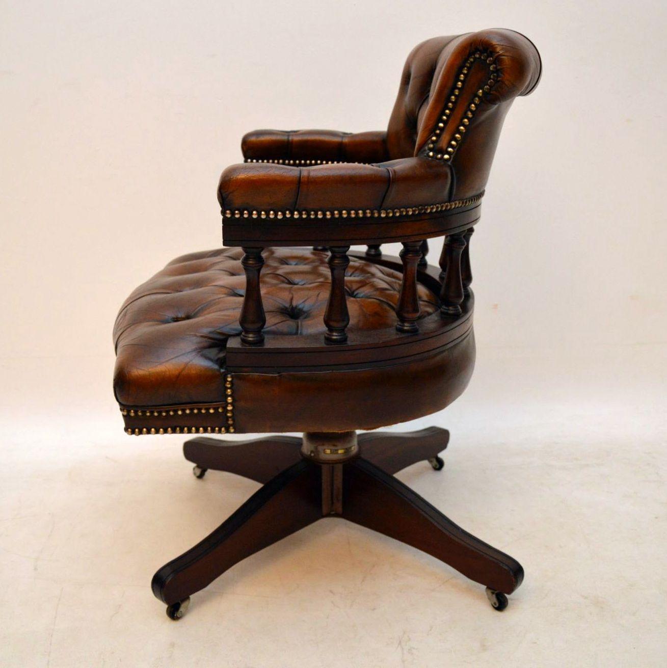 antique leather swivel chair