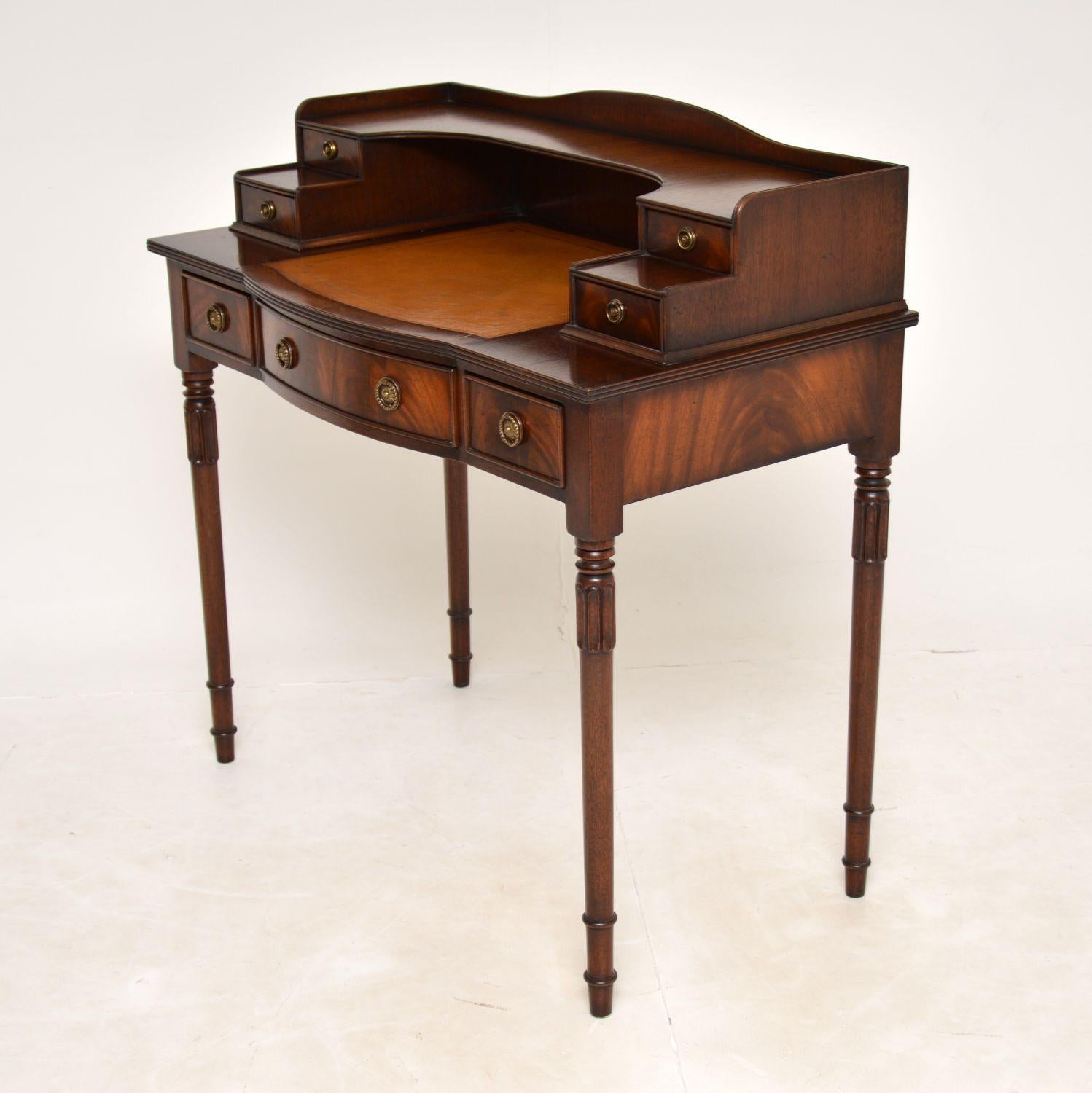 Sheraton Antique Leather Top Bonheur Du Jour Writing Table / Desk