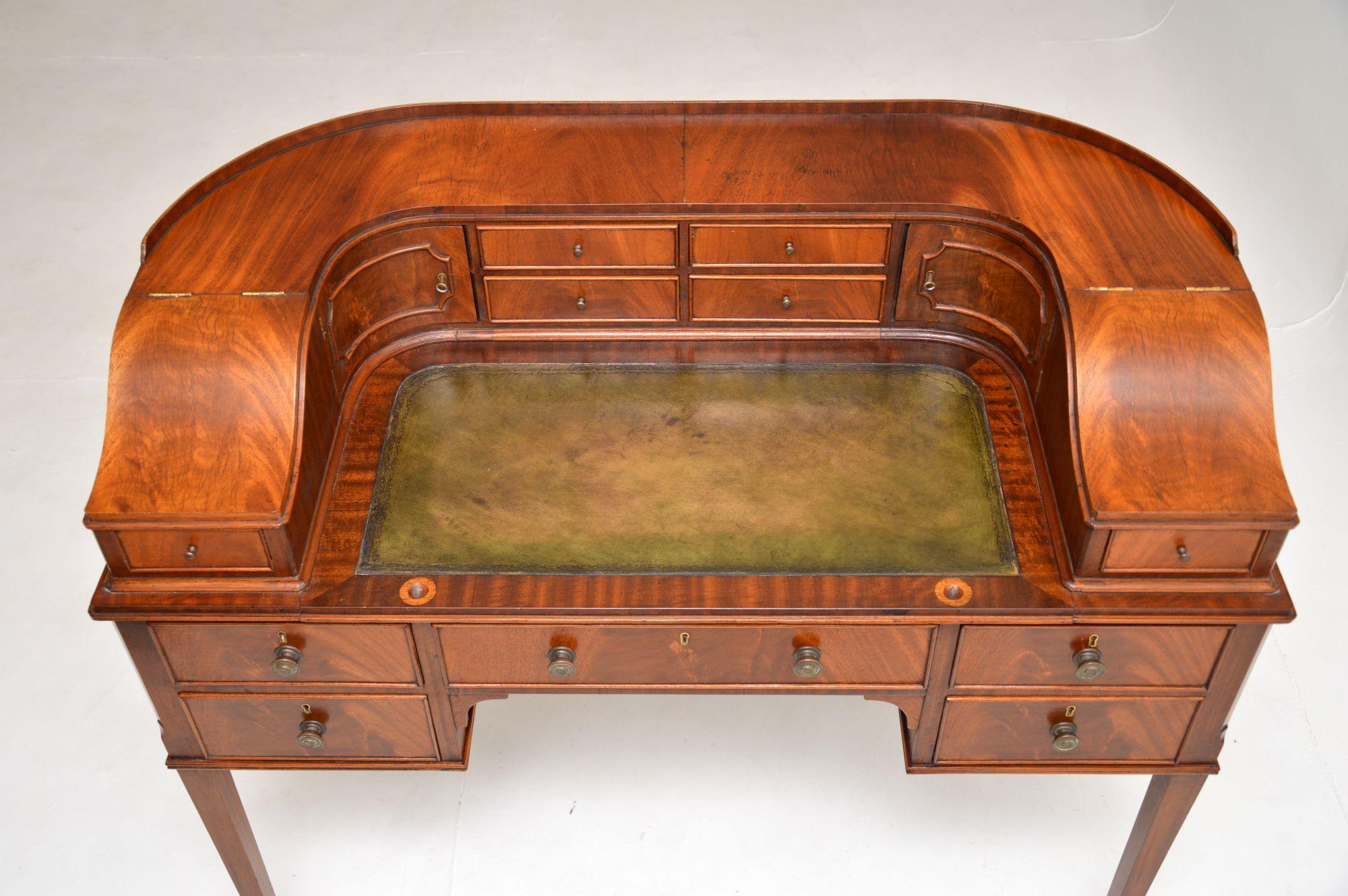 Antique Leather Top Carlton House Desk 4