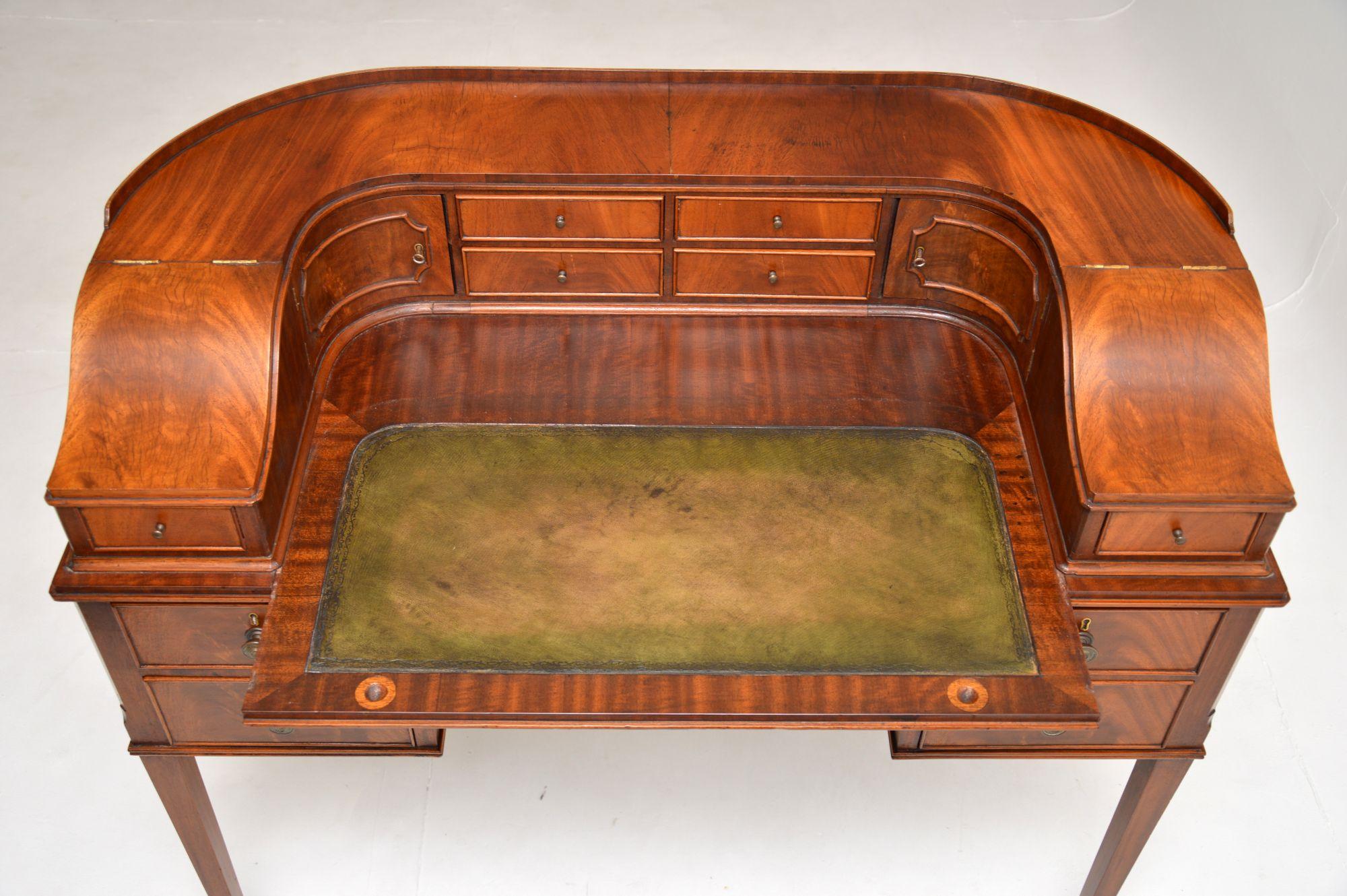 Antique Leather Top Carlton House Desk 5
