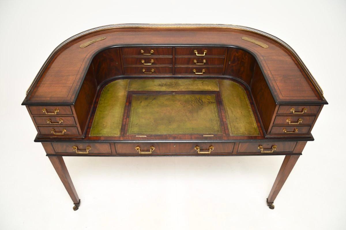 Bureau Carlton House à plateau en cuir ancien en vente 1