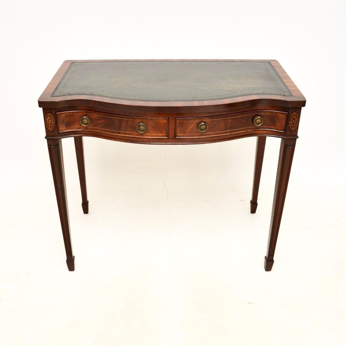 Georgien Bureau / Console Antique avec dessus en cuir