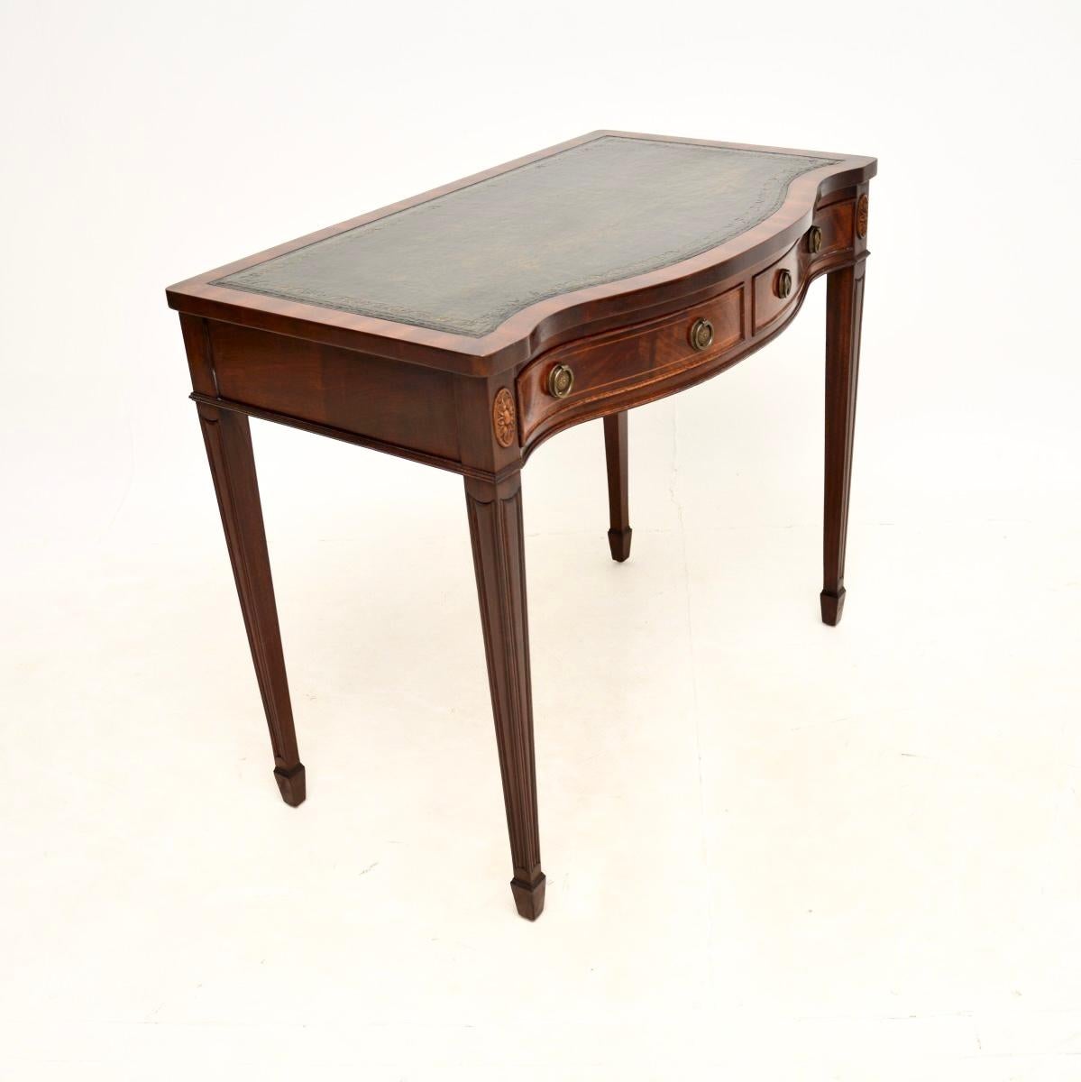 British Antique Leather Top Desk / Console Table