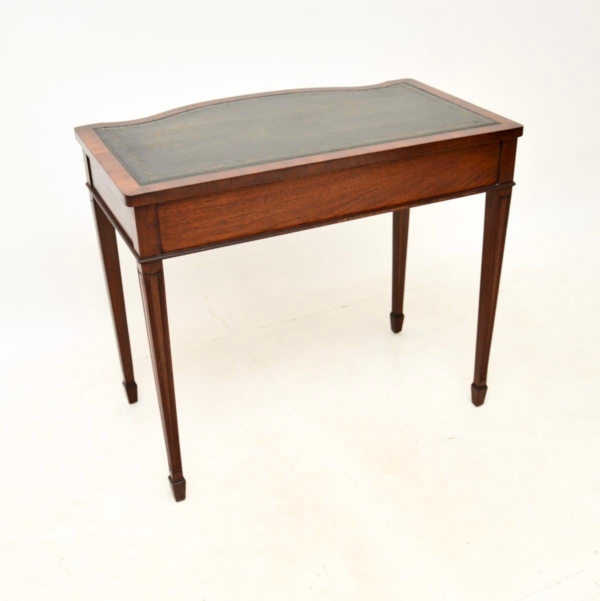 Mid-20th Century Antique Leather Top Desk / Console Table