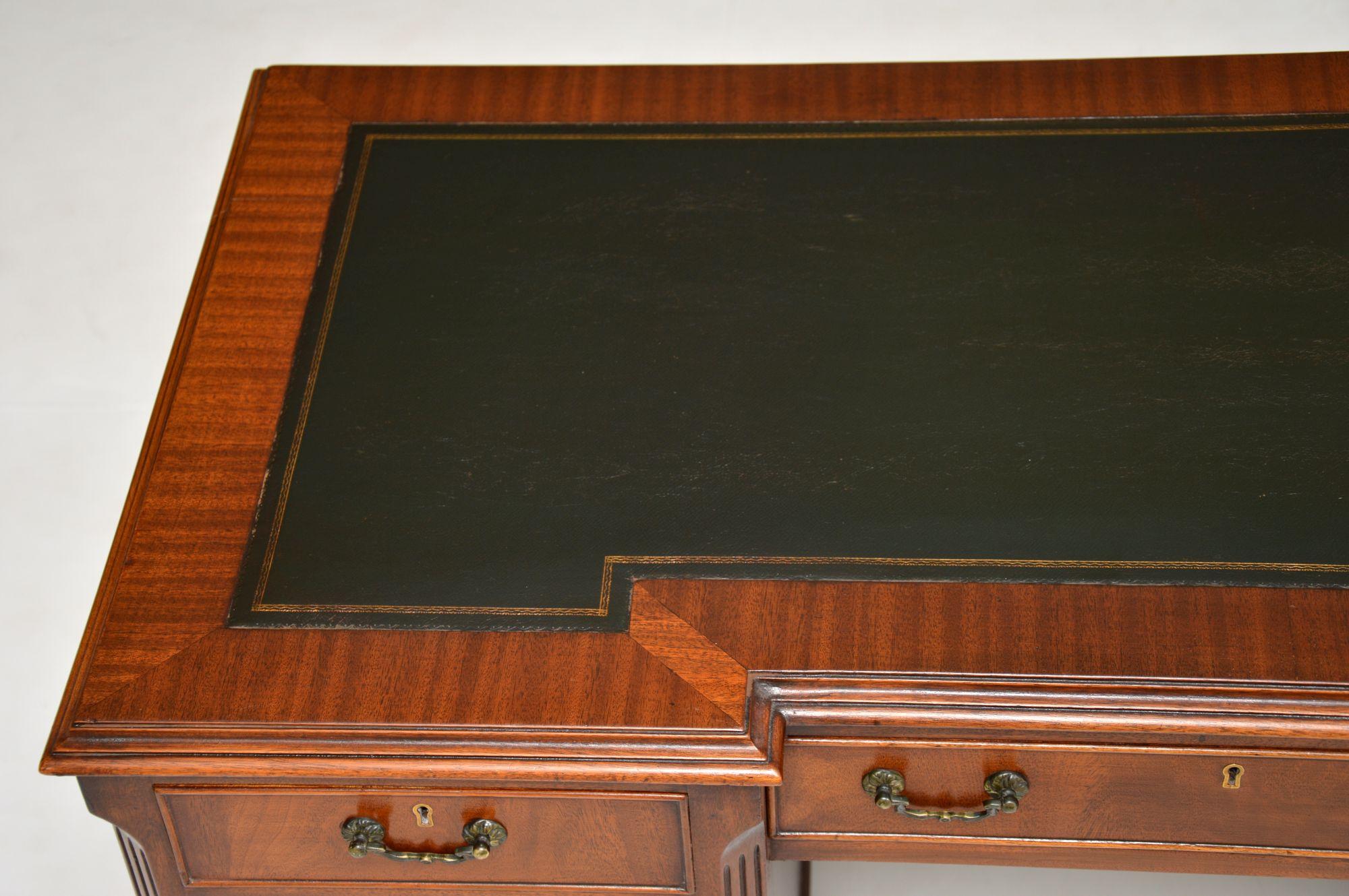 Antique Leather Top Desk 6