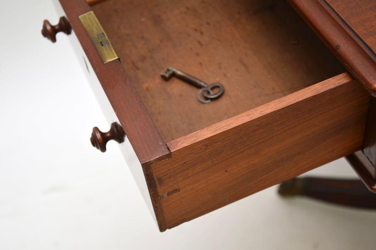 Antique Leather Top Drum Table 2