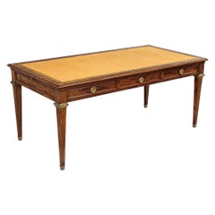 Antique Leather Top French Louis XVI Style Writing Desk