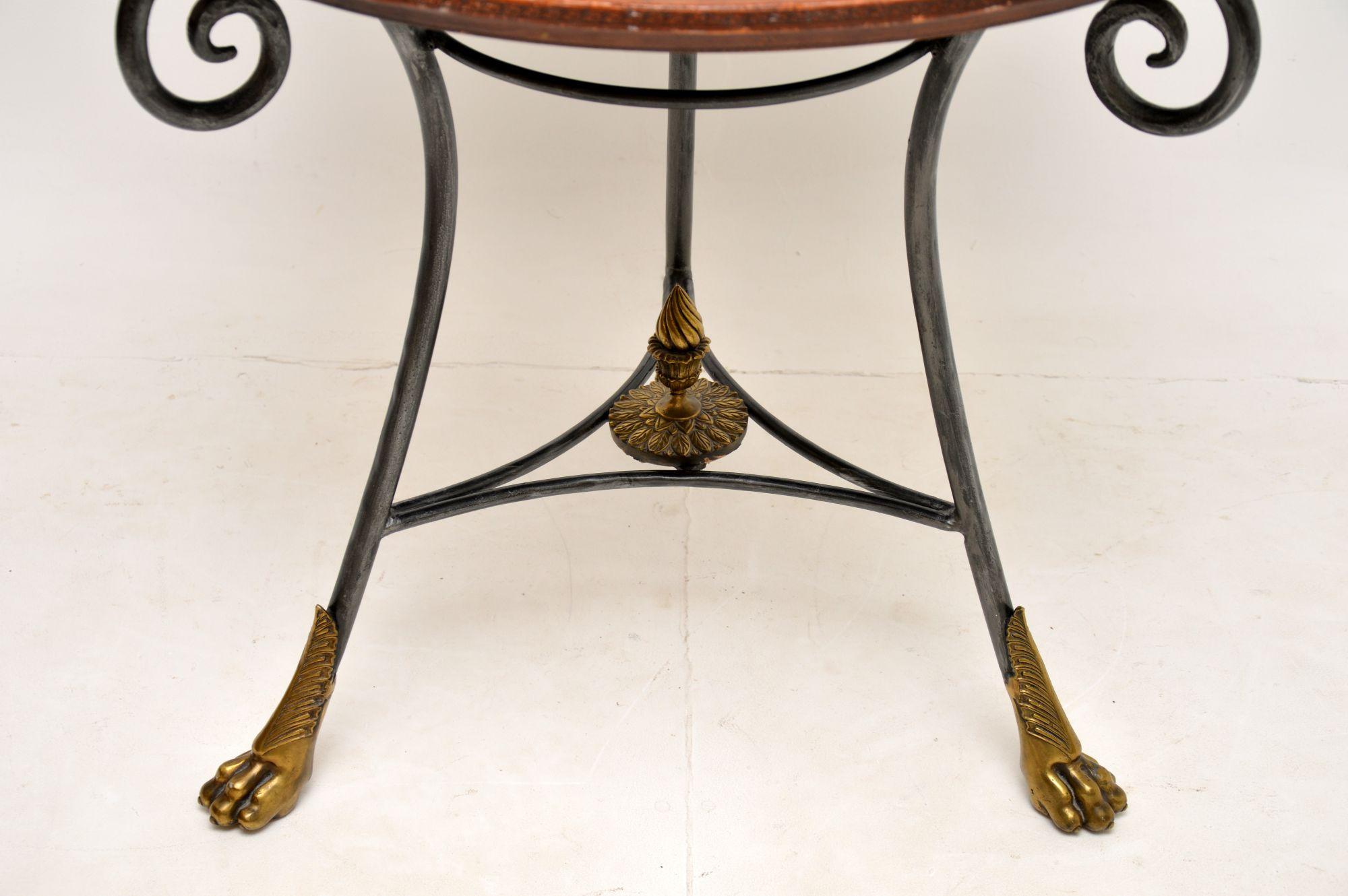 Mid-20th Century Antique Leather Top Geridon Table
