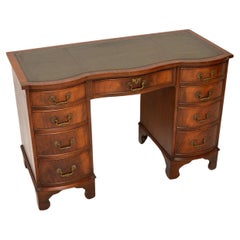 Antique Leather Top Pedestal Desk