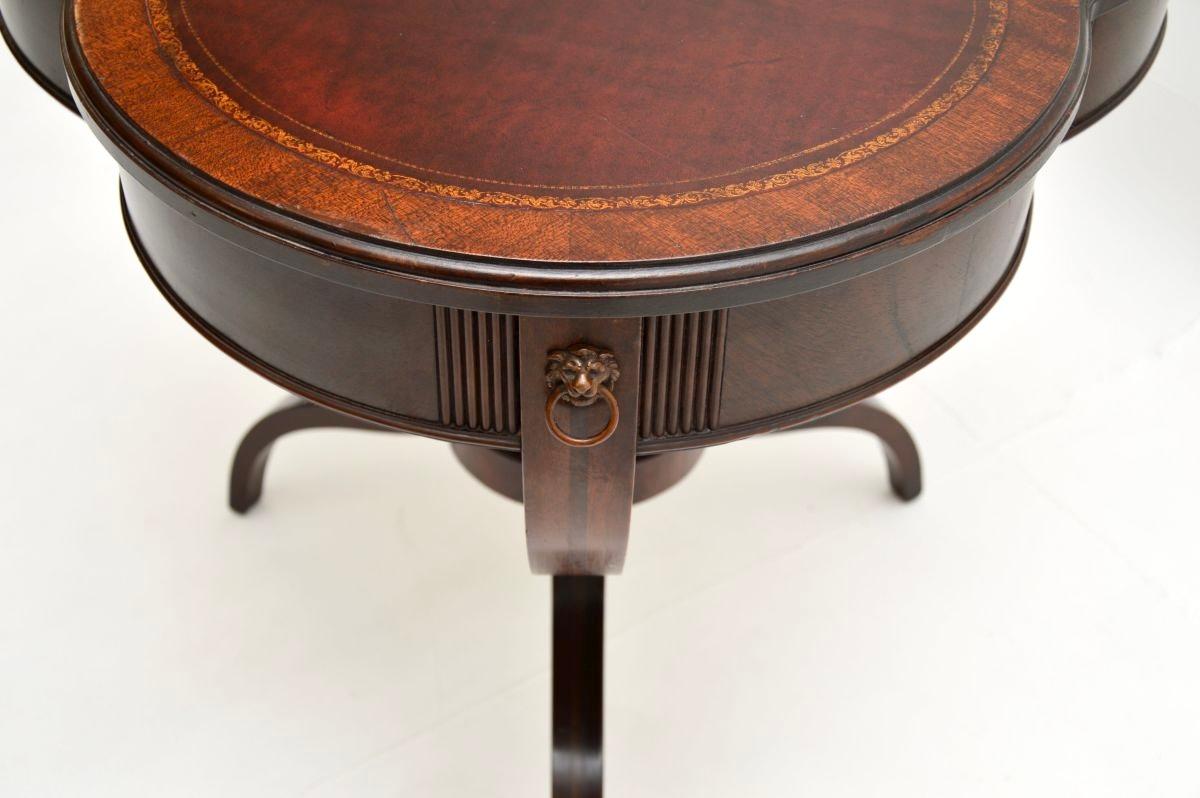 Early 20th Century Antique Leather Top Regency Style Occasional Table