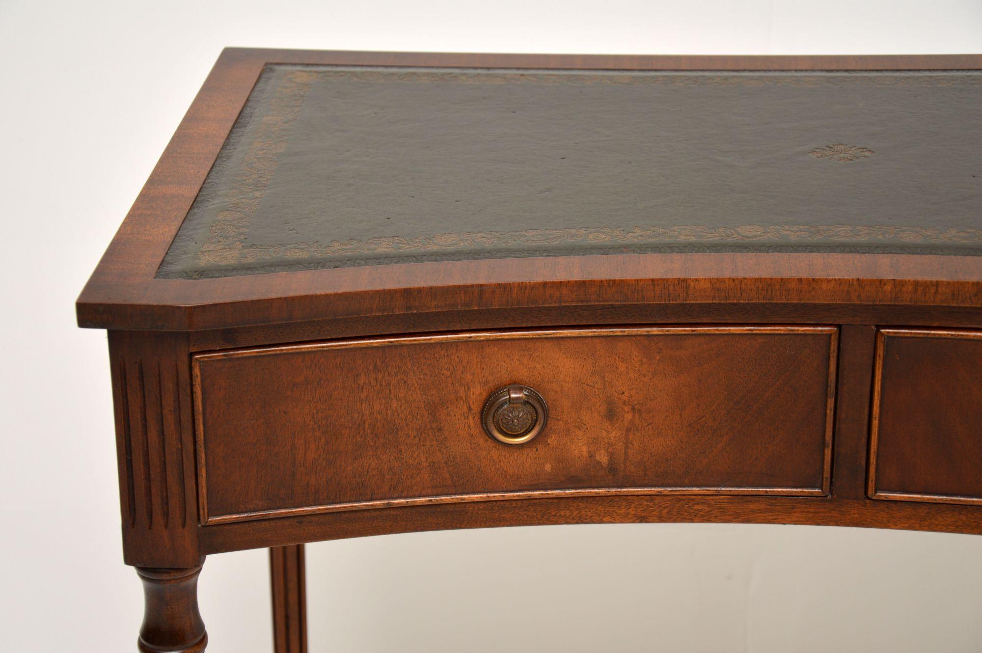 English Antique Leather Top Writing Table / Desk