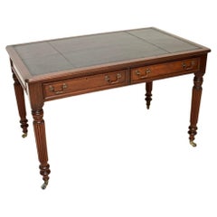 Used Leather Top Writing Table / Desk