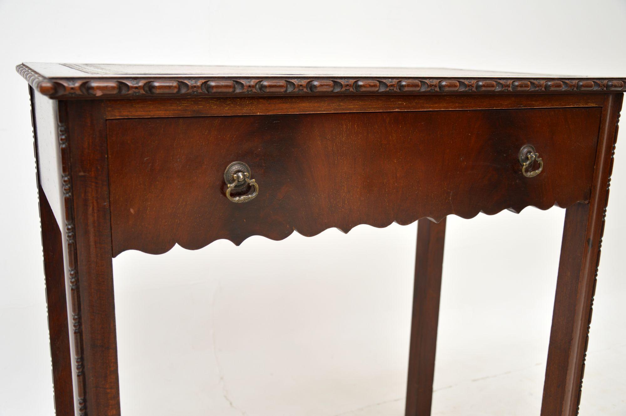 Antique Leather Top Writing Table For Sale 3