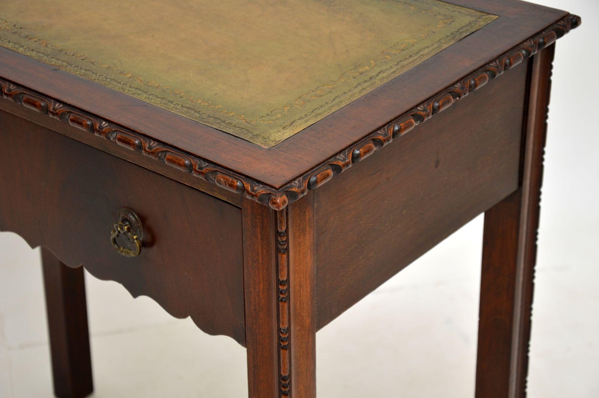 Antique Leather Top Writing Table For Sale 2