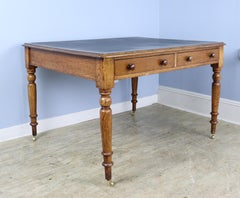 Antique Leather Topped Partner's Desk