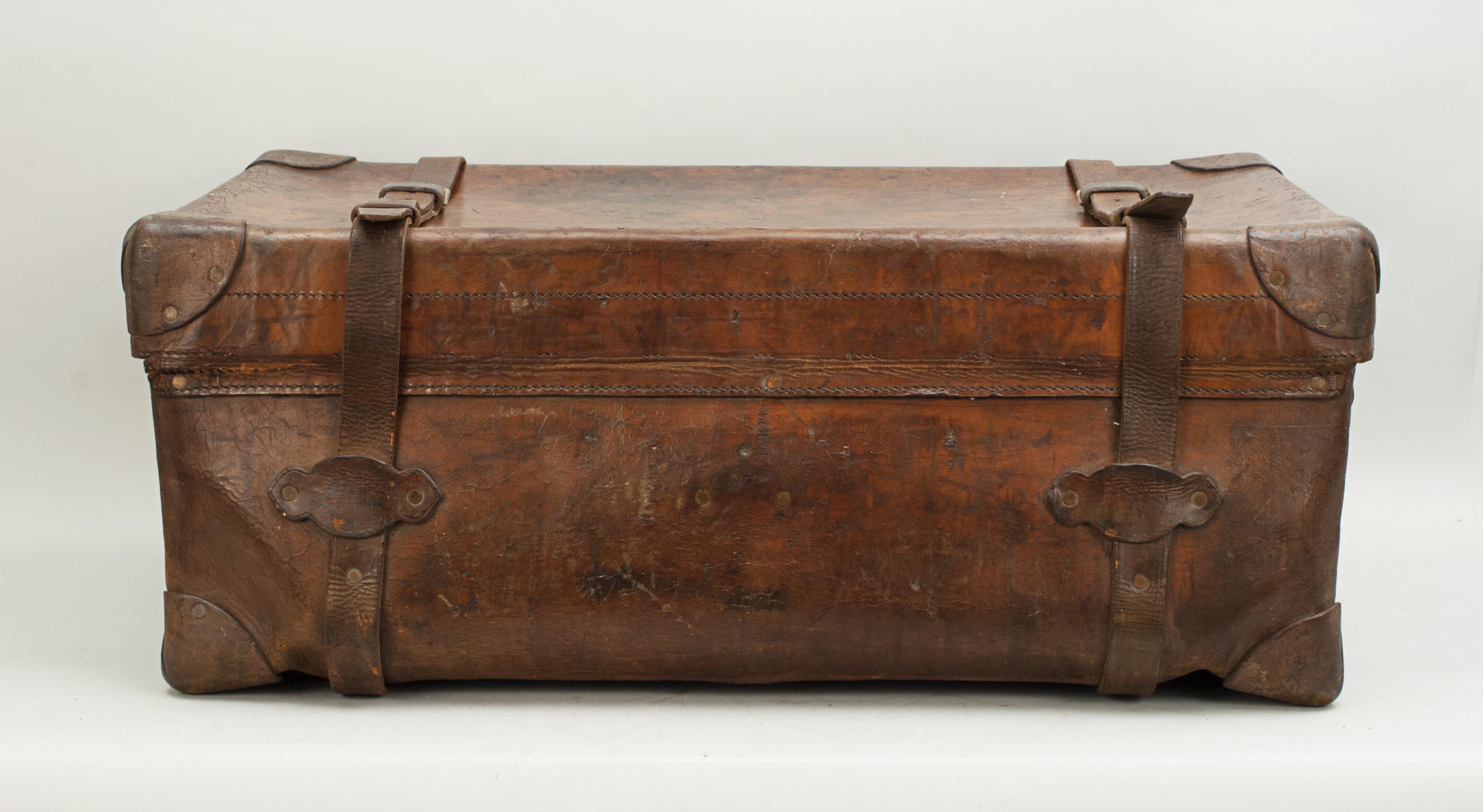 Antique Leather Trunk by Finnigans, Bond Street, London Luggage 5