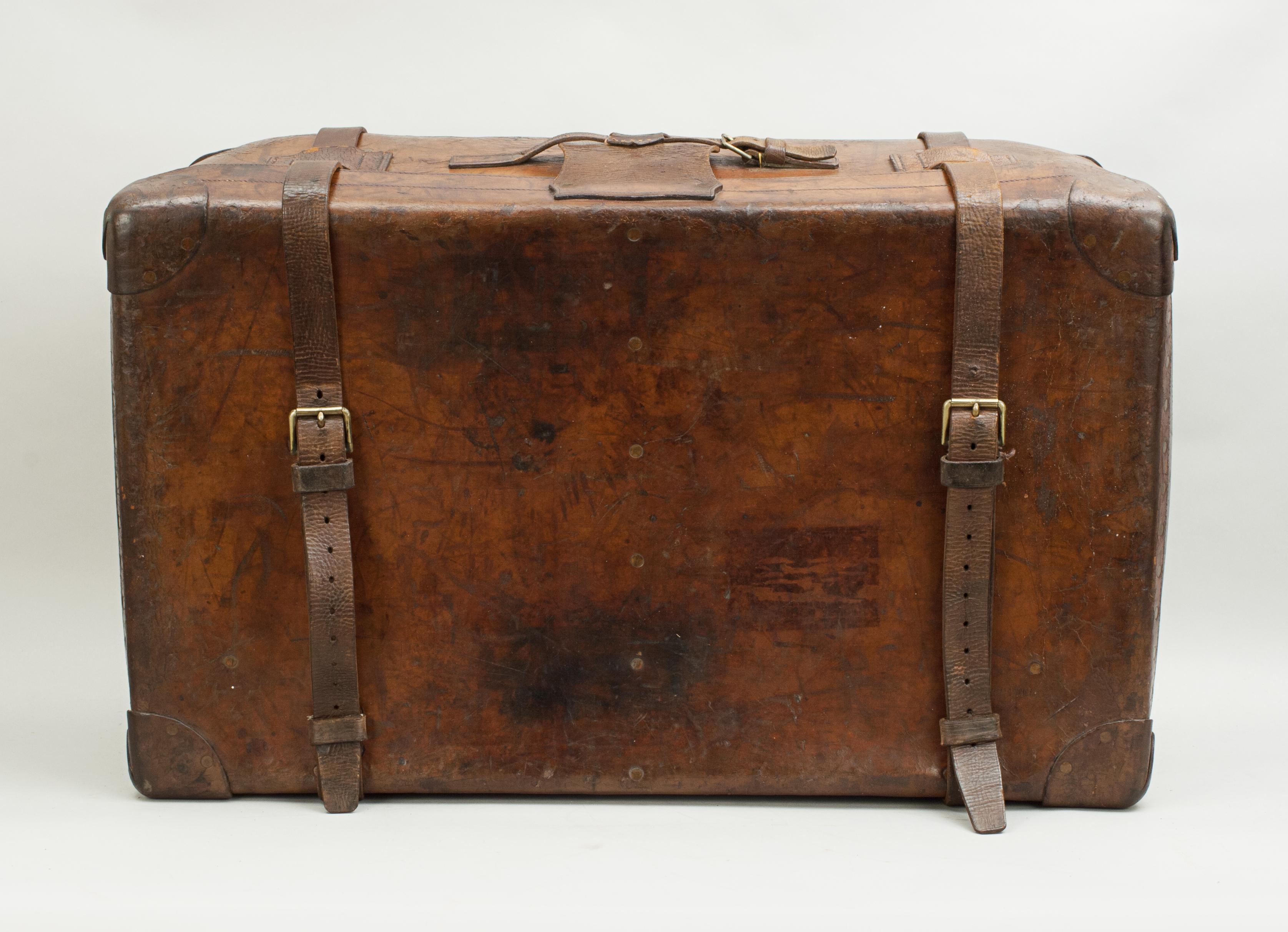 Antique Leather Trunk by Finnigans, Bond Street, London Luggage 6