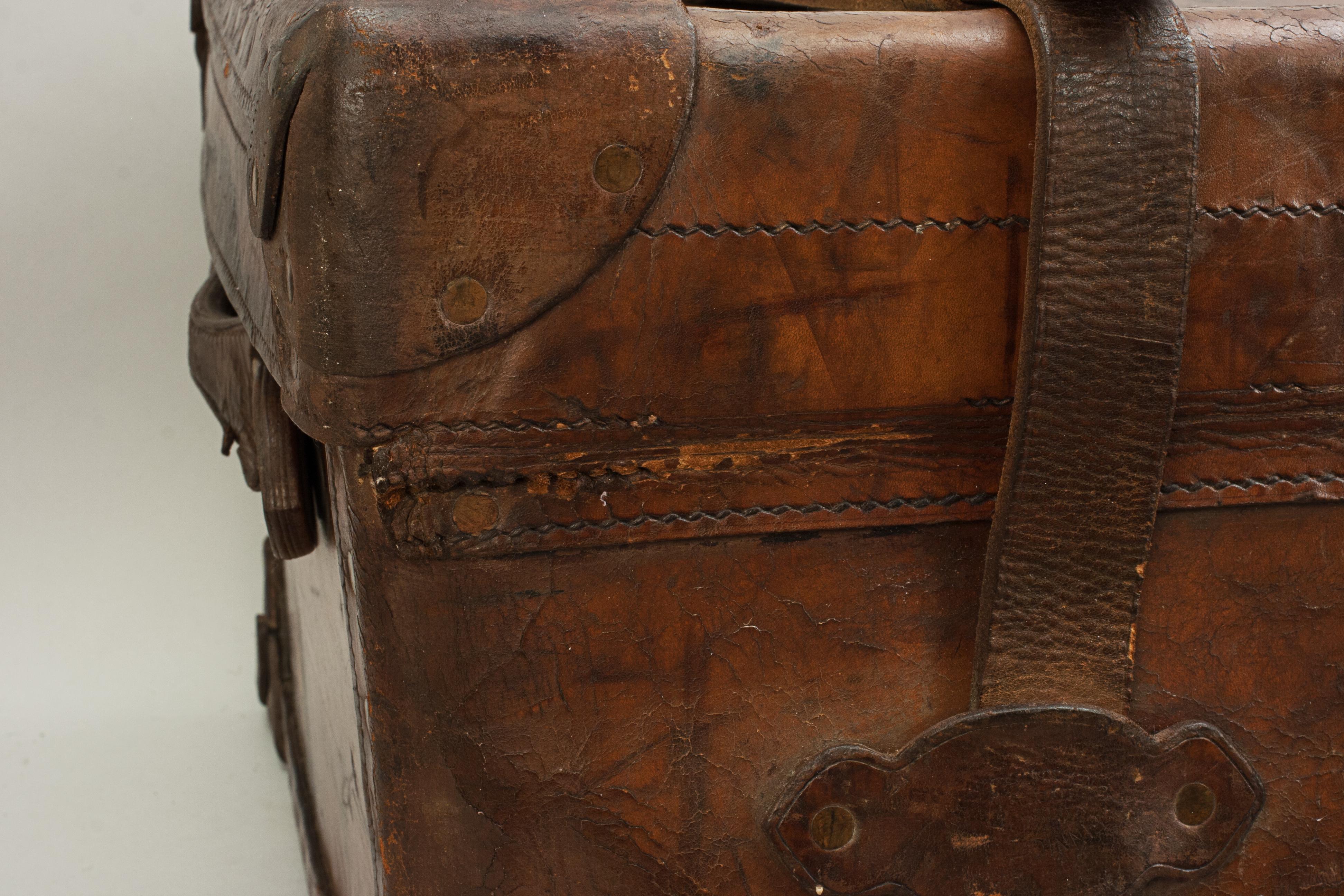 Antique Leather Trunk by Finnigans, Bond Street, London Luggage 7
