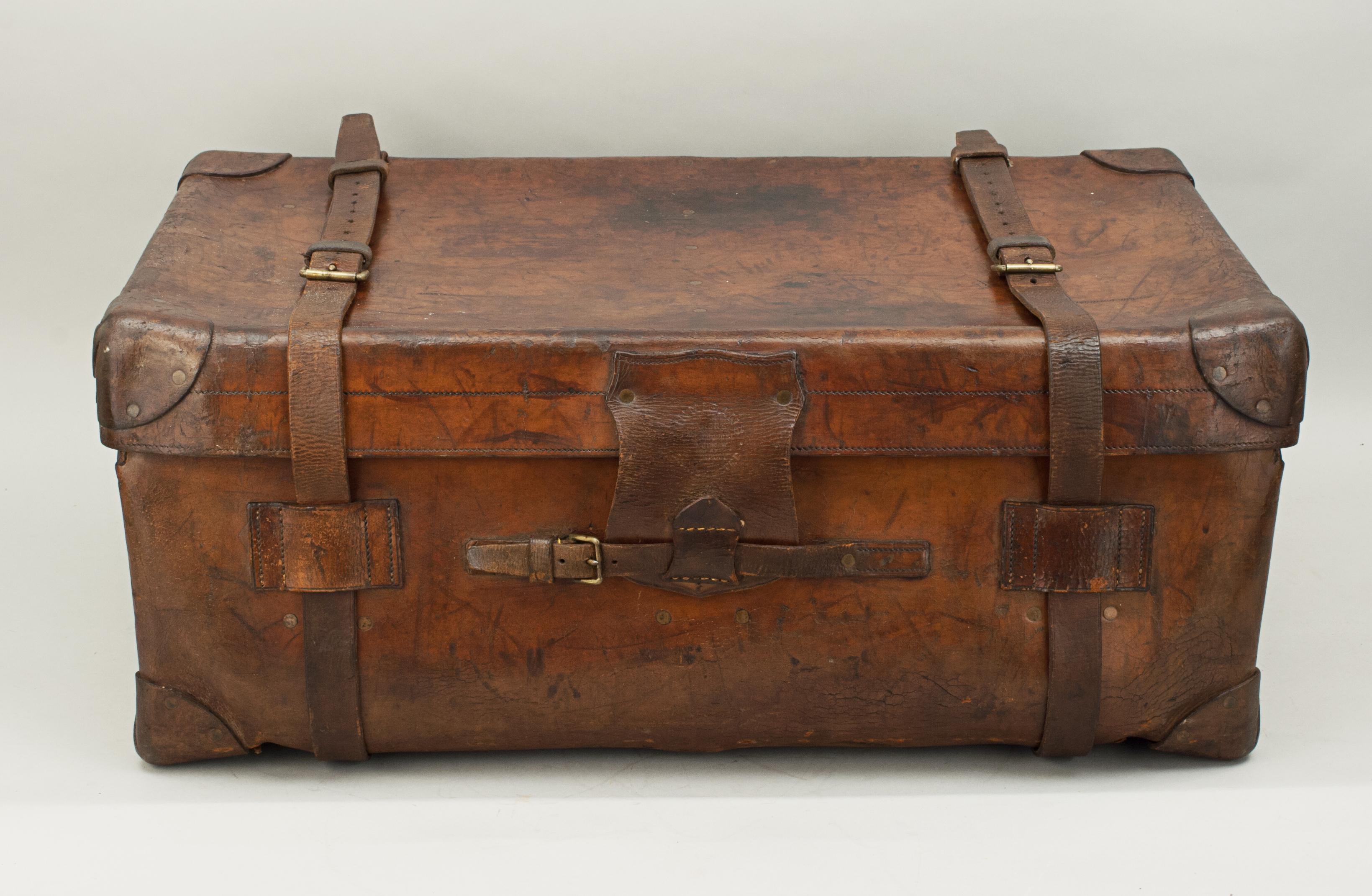 Antique Leather Trunk by Finnigans, Bond Street, London Luggage 9