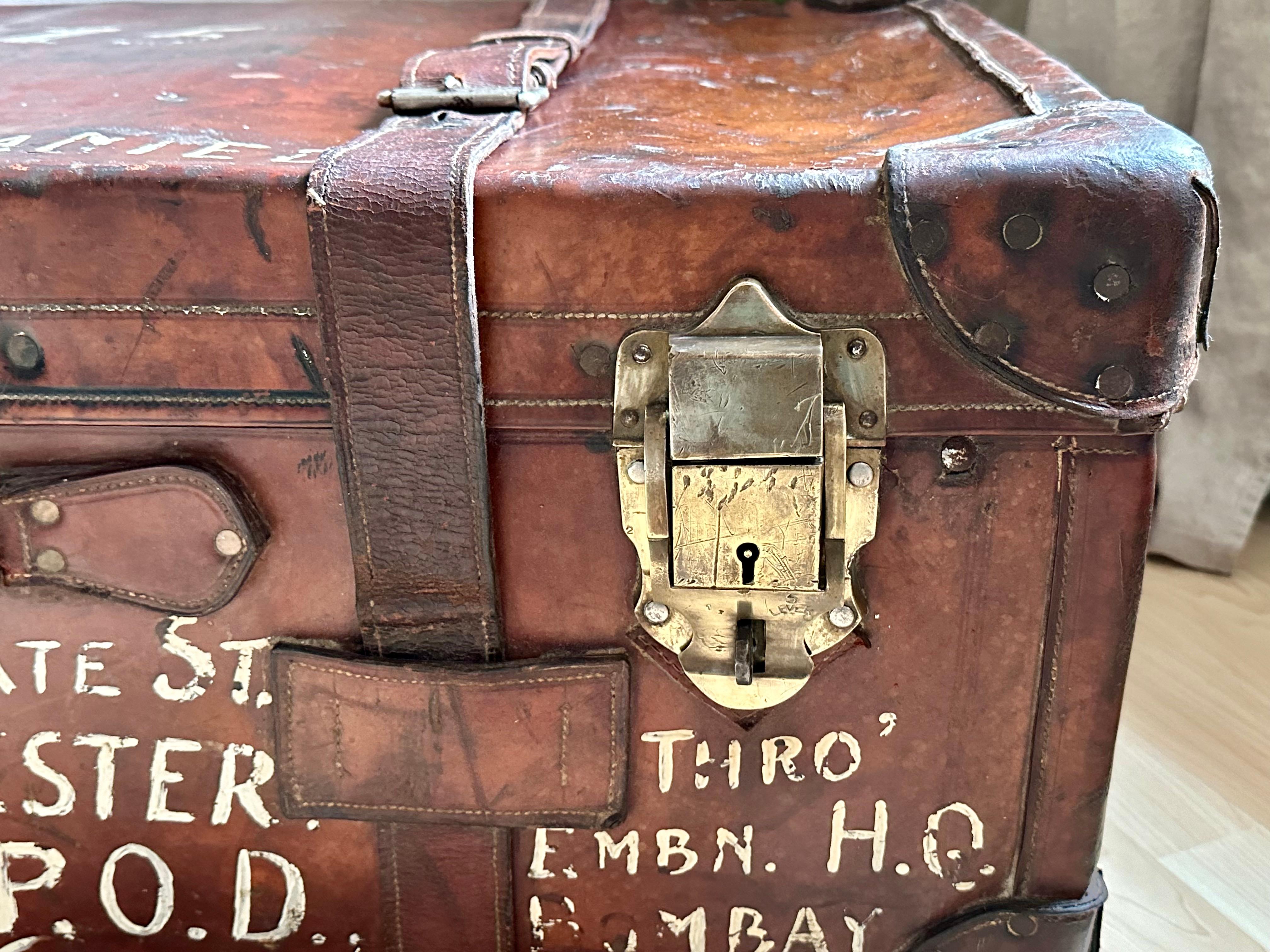 old leather trunk