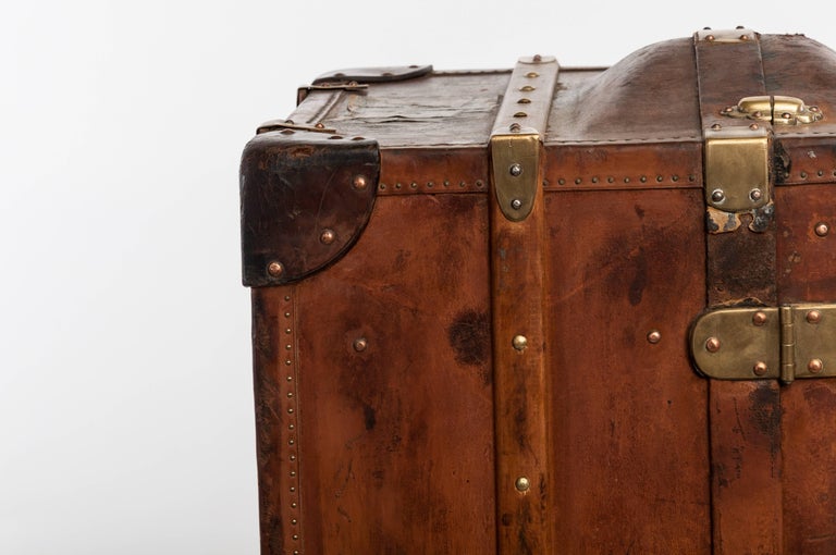 Antique Leather Wardrobe Steamer Trunk For Sale at 1stDibs steamer
