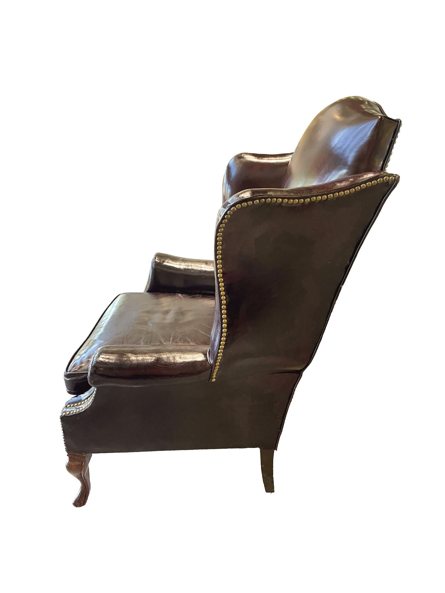 antique wingback armchair