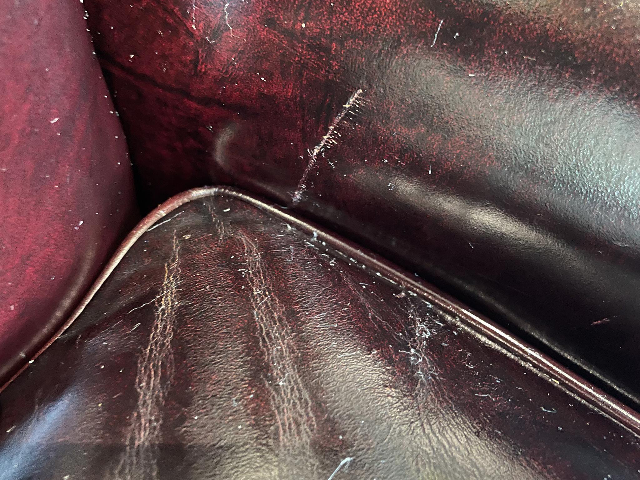 Antique Leather Wingback Armchair 2