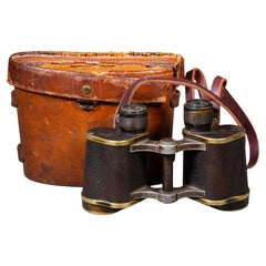 Antique Leather Wrapped German Binoculars and Case c.1921