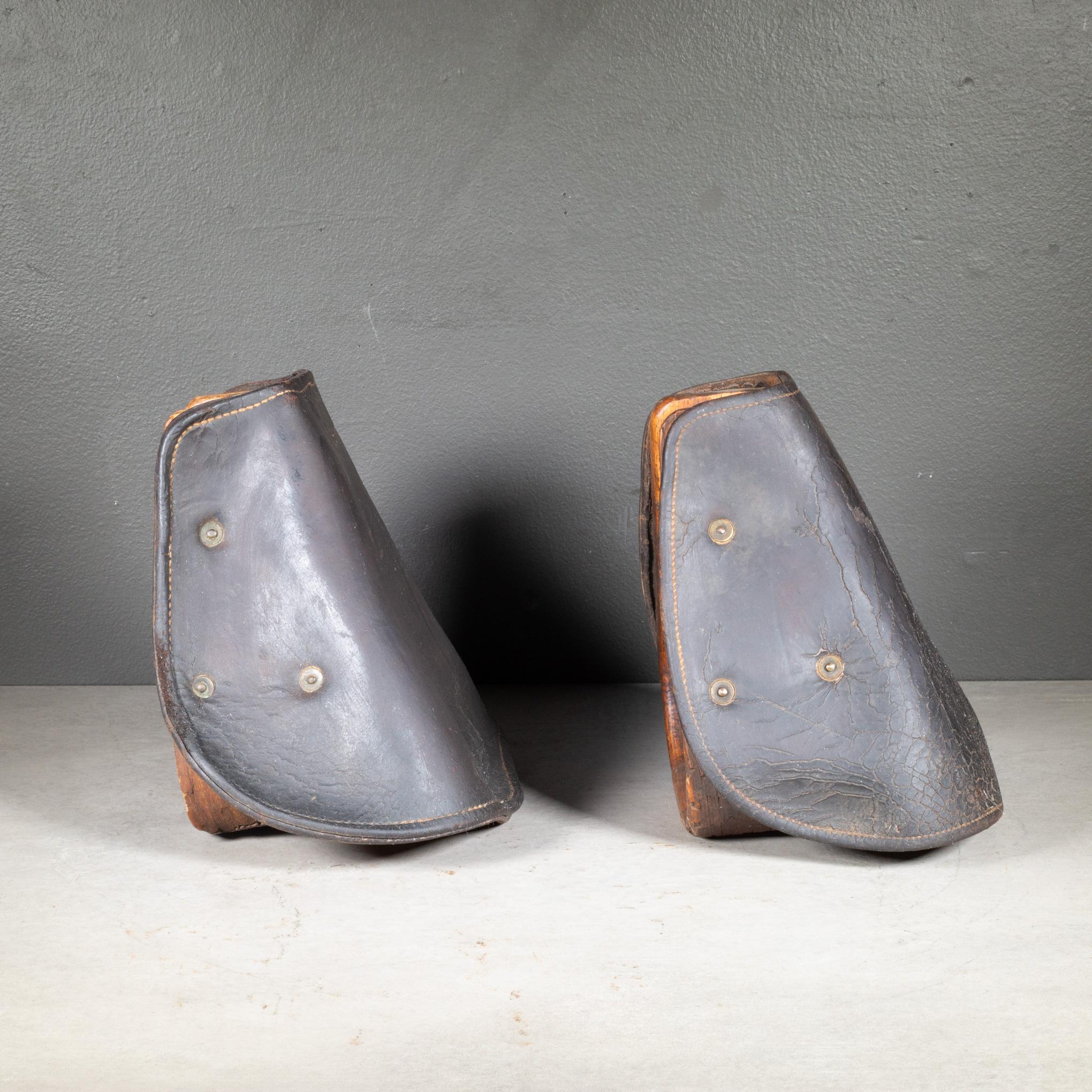 20th Century Antique Leather WWI US Military Horse Stirrups c.1915 For Sale