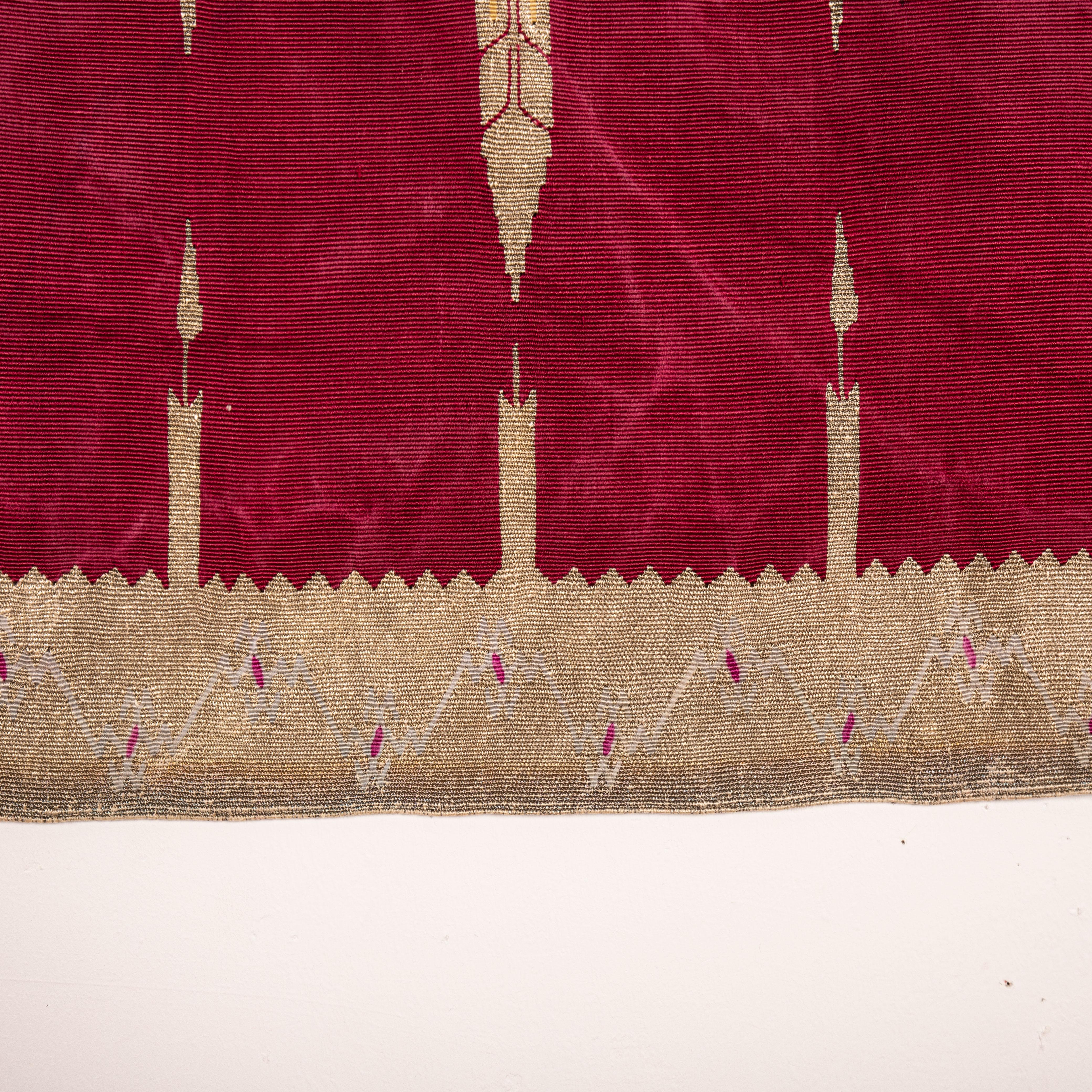 Antique Lebanese Silk and Silver Thread Panel, Late 19th / Early 20th C For Sale 1