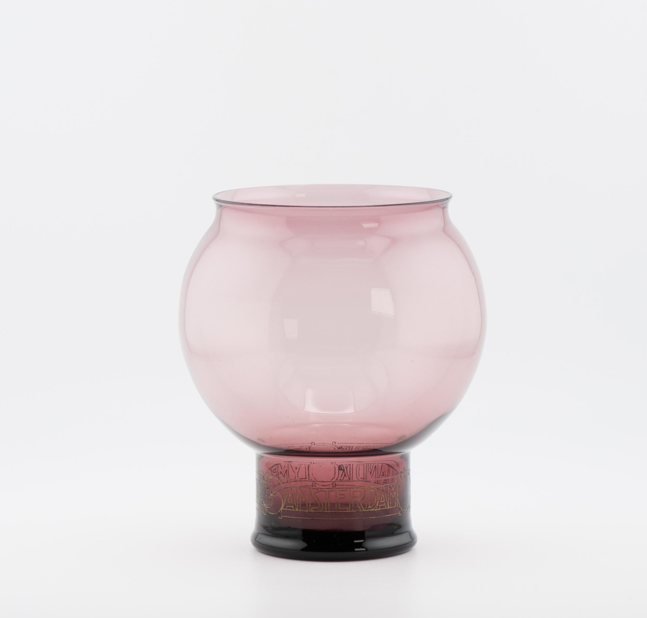 Antiguo vaso de cristal de Leerdam 1928 Andries Copier Olympiade Amsterdam en venta 8