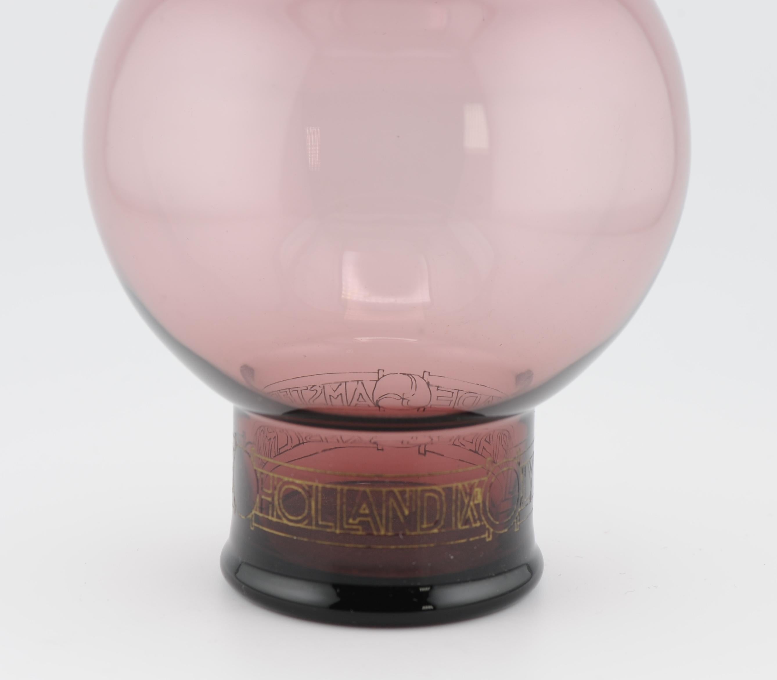Antiguo vaso de cristal de Leerdam 1928 Andries Copier Olympiade Amsterdam siglo XX en venta