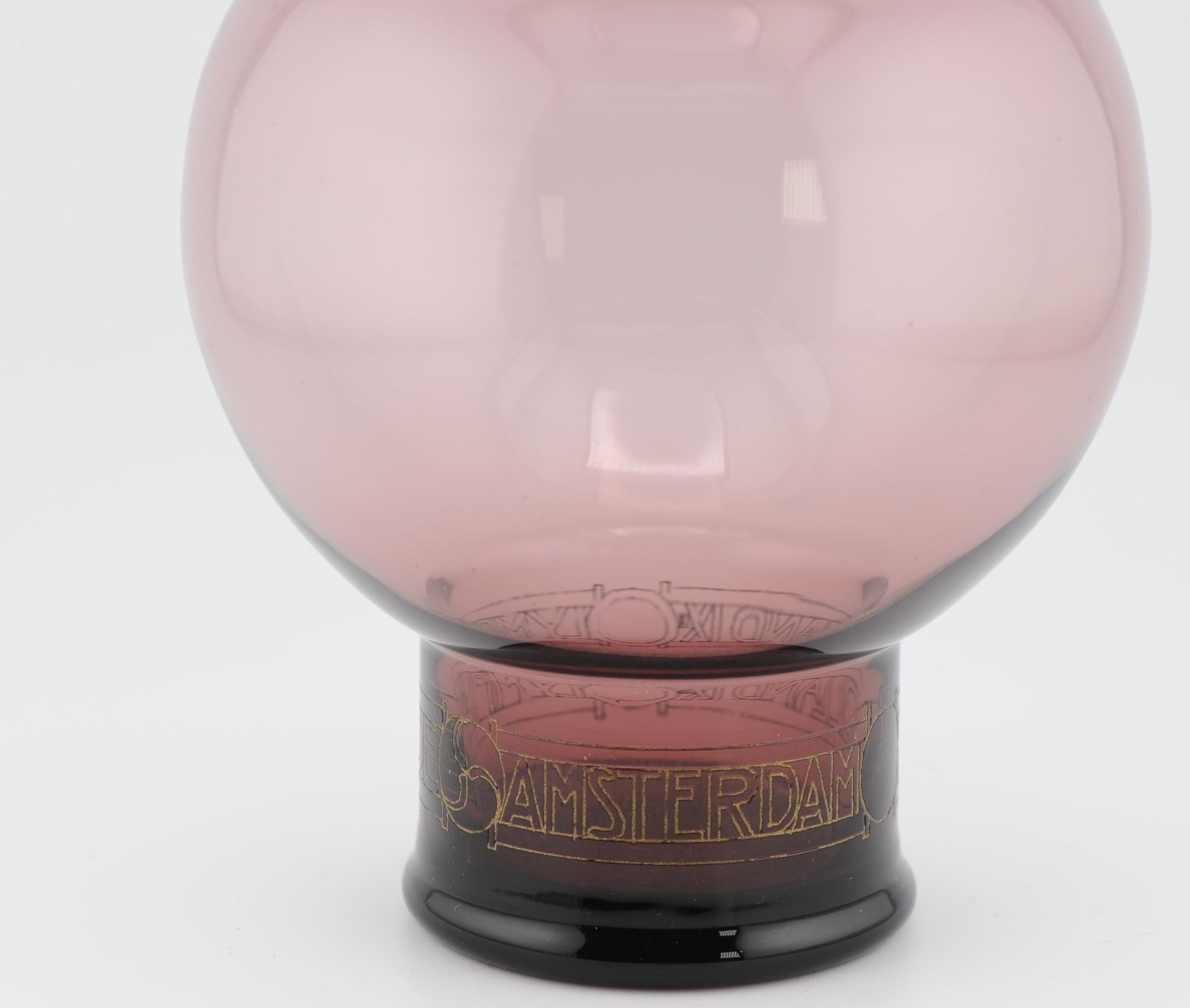 Antiguo vaso de cristal de Leerdam 1928 Andries Copier Olympiade Amsterdam Vidrio artístico en venta
