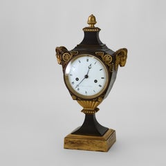 Antique Lefèvre DeBelle French Empire Ebonized & vergoldete Bronze Mantle Clock c1820