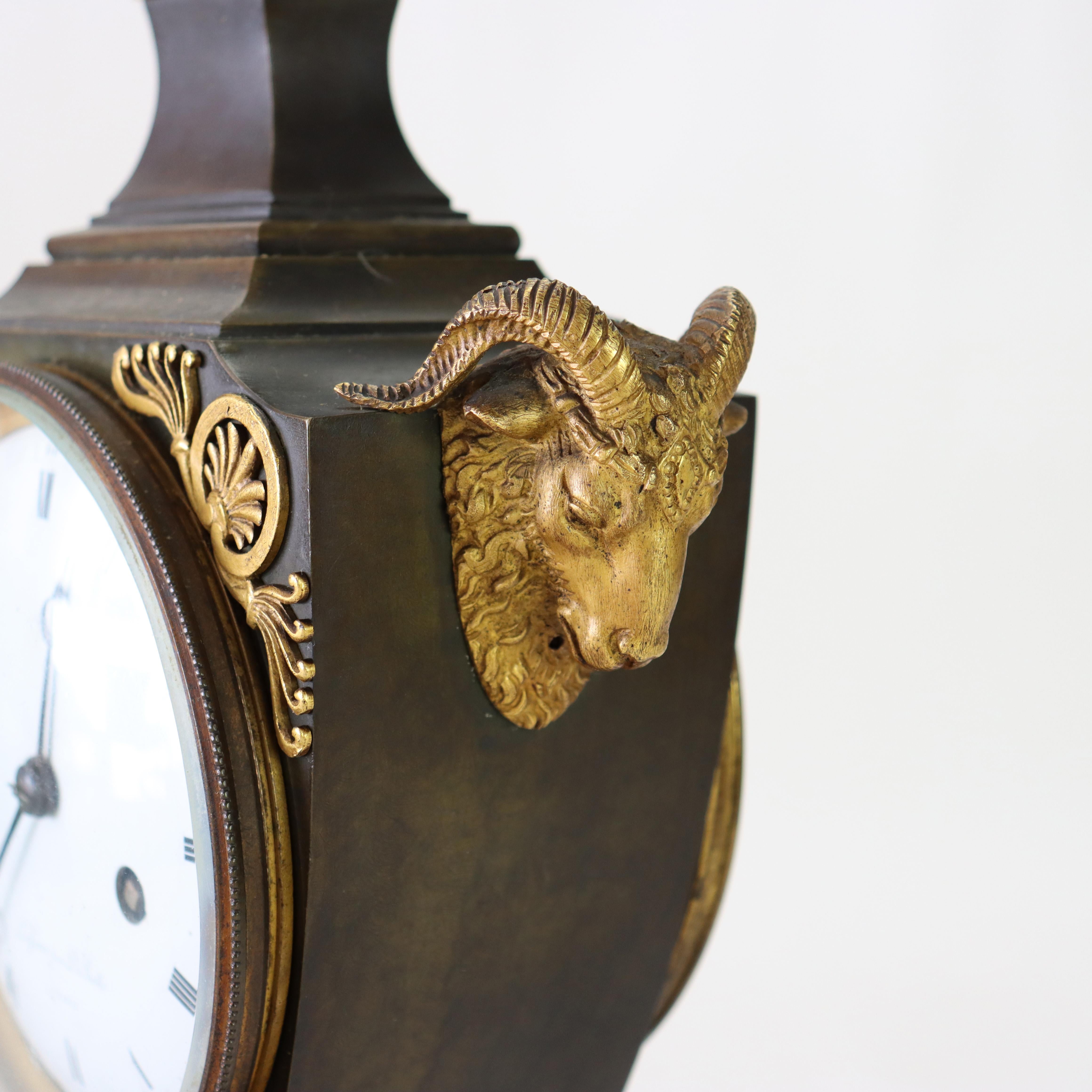 Antique Lefèvre DeBelle French Empire Ebonized & vergoldete Bronze Mantle Clock c1820 im Angebot 2