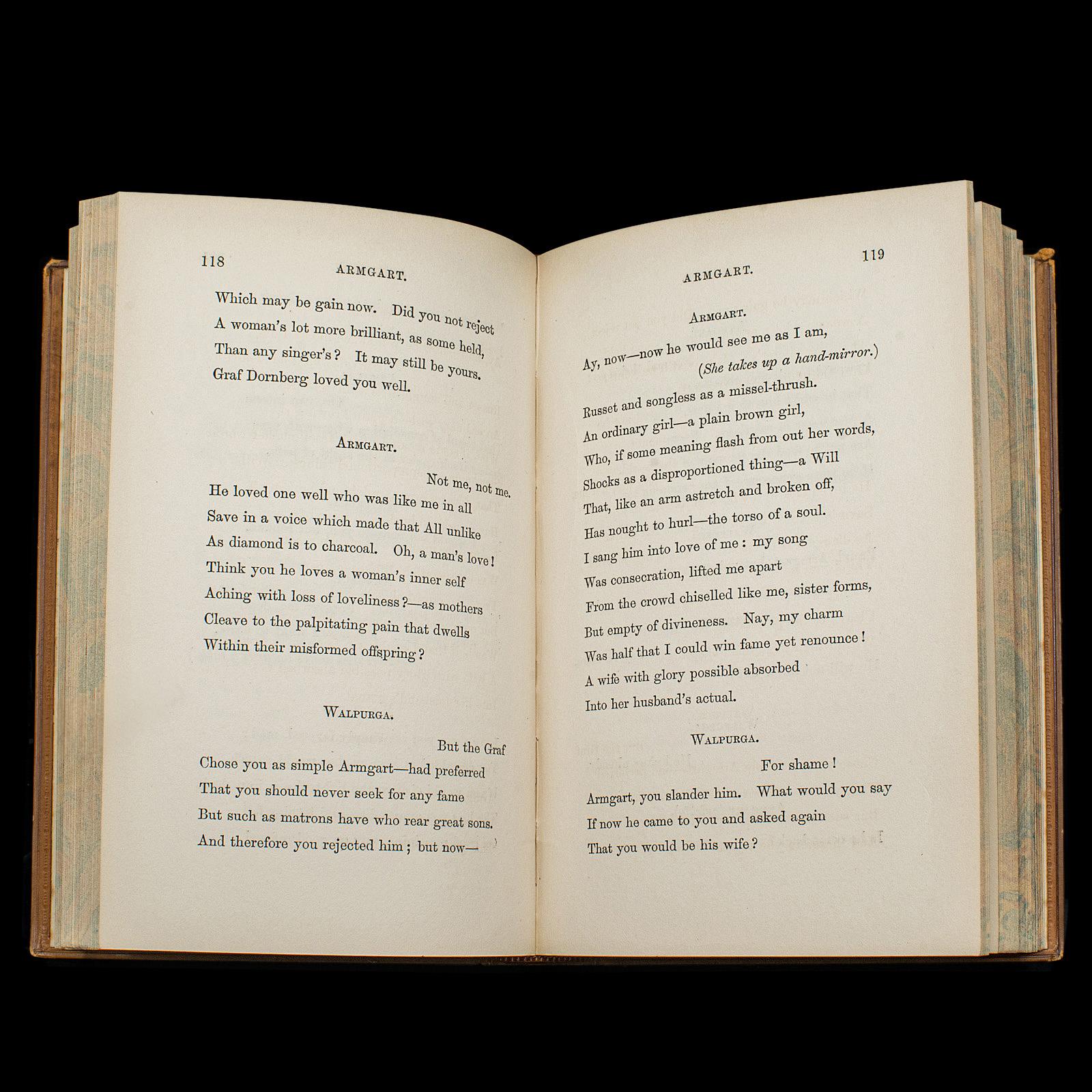 Antique Legend of Jubal, George Eliot, English, Bound, Poetry Book, Victorian For Sale 3
