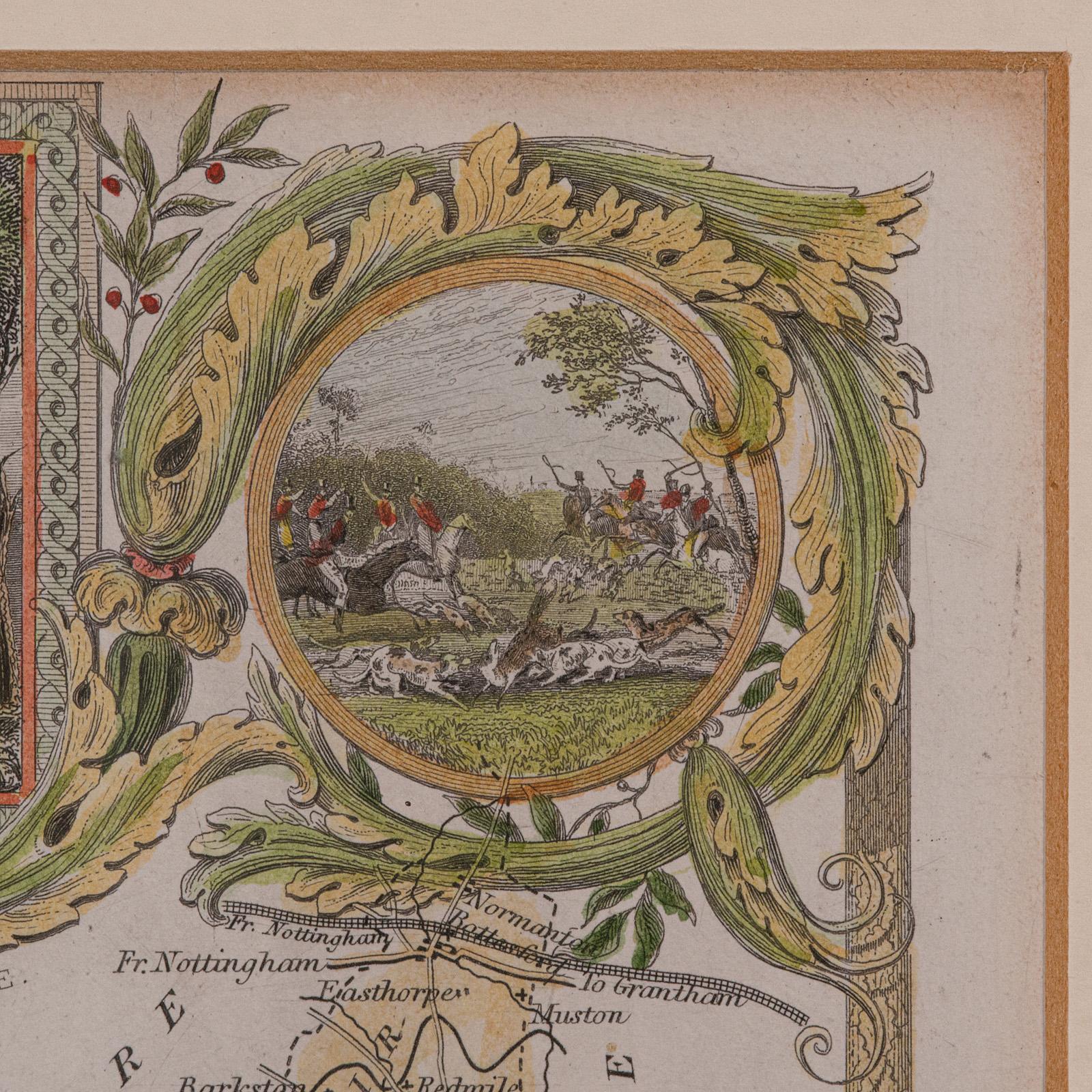 Antique Leicestershire Map, English, Framed Cartographic Interest, Victorian For Sale 4