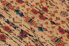 Antique Lenkoran Kazak Runner Rug, Red & Blue Geometric Medallions - Rug & Kilim
