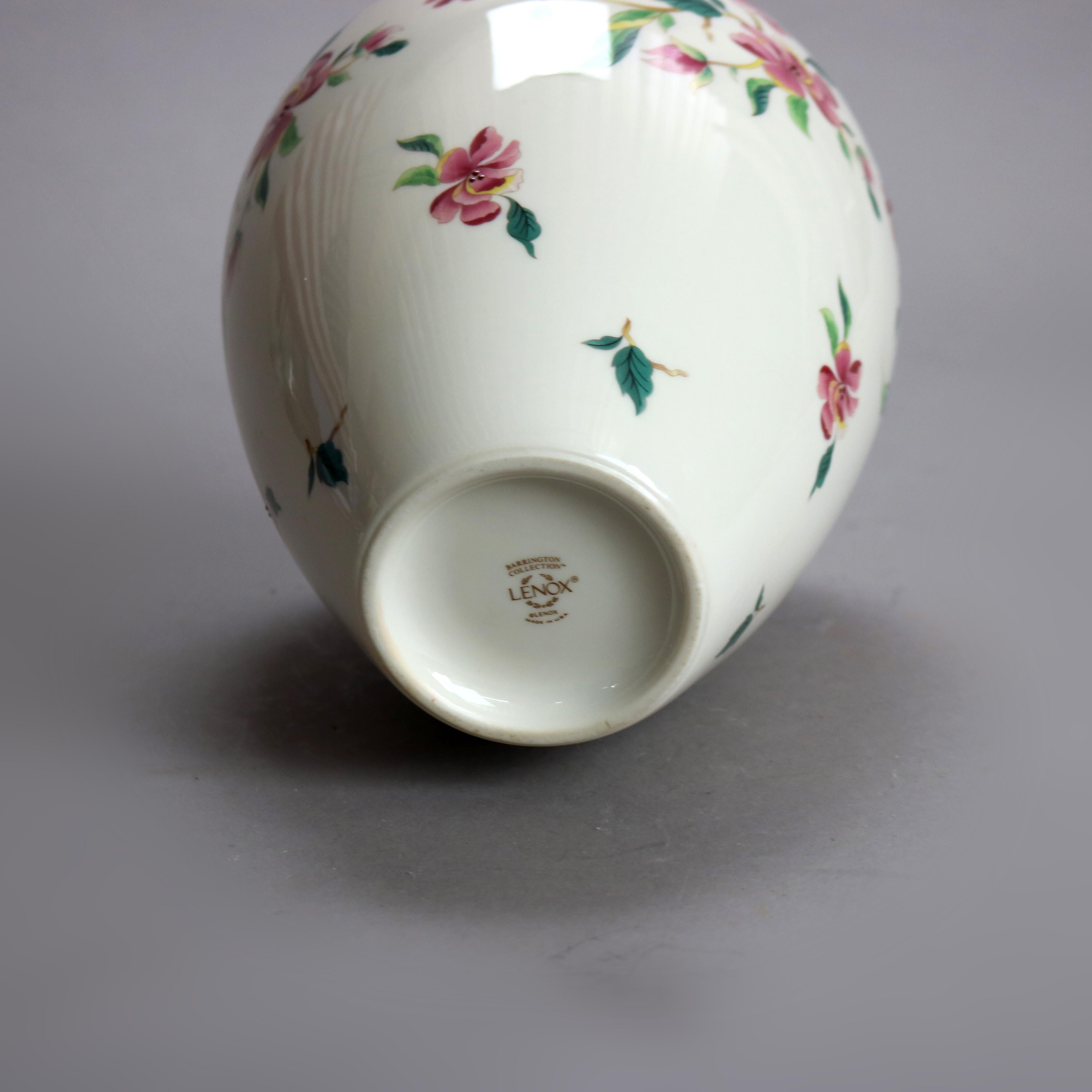 Antique Lenox Hand Painted & Gilt Floral Porcelain Vase C1930 For Sale 2