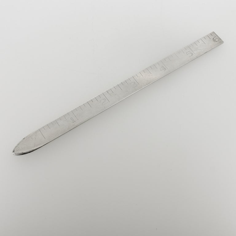 Antique Leonore Doskow Sterling Silver Ruler/Letter Opener For Sale at