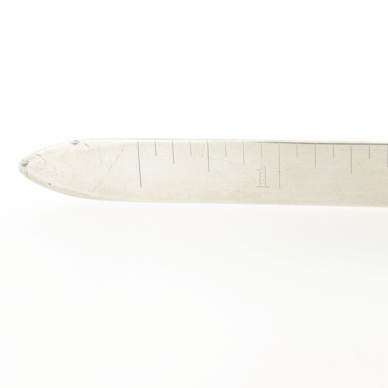 Antique Leonore Doskow Sterling Silver Ruler/Letter Opener For Sale at