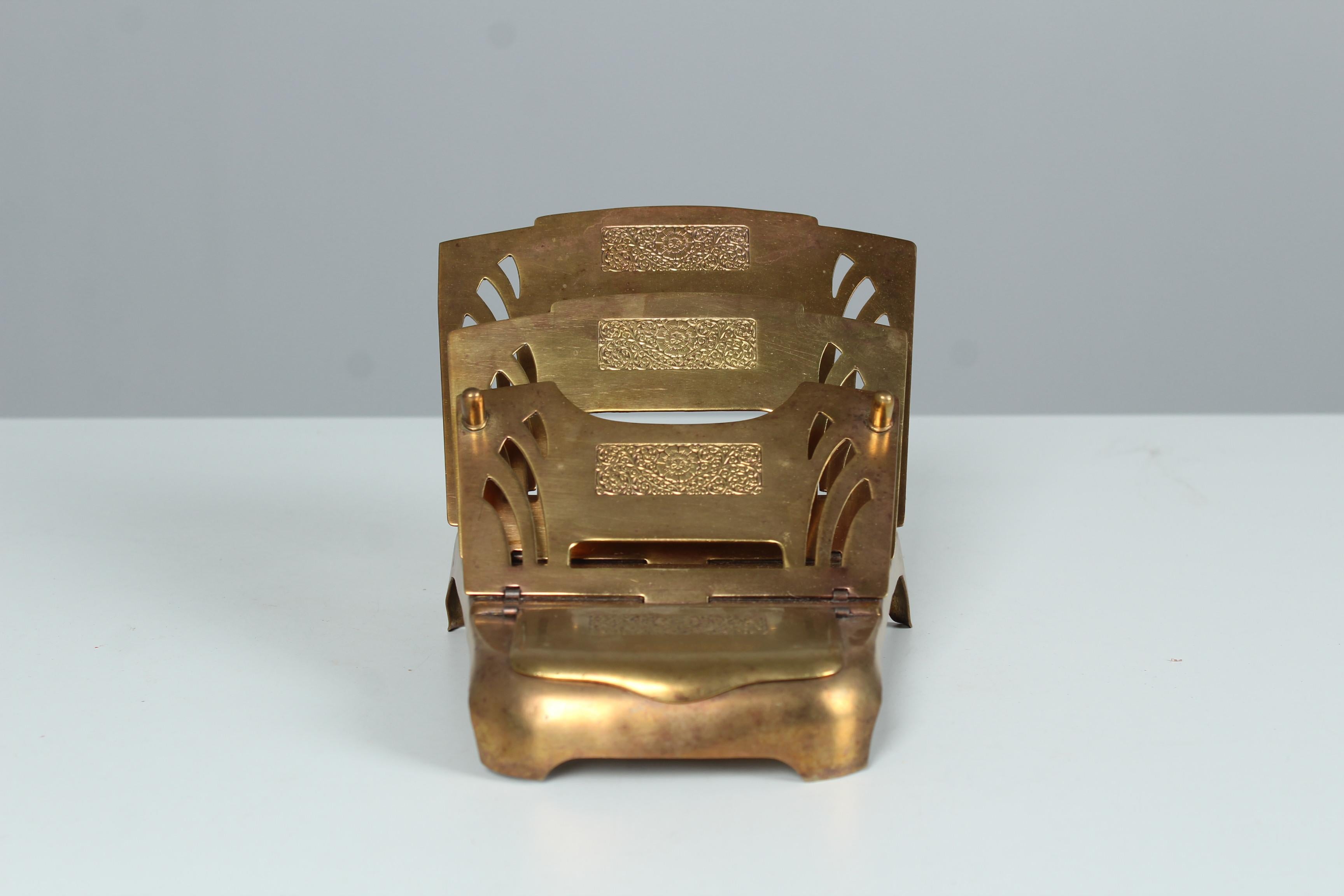 Mid-20th Century Antique Letter Holder, Inkwell, Art Nouveau, Circa 1930s, Belle Epoque For Sale