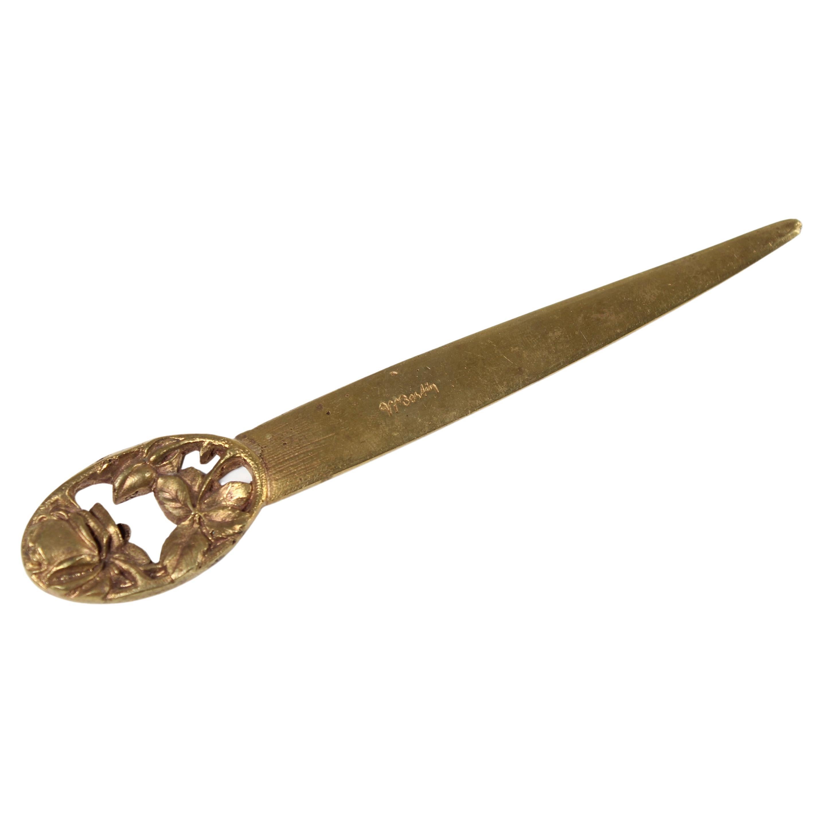 Antique Letter Opener with Signature For Sale