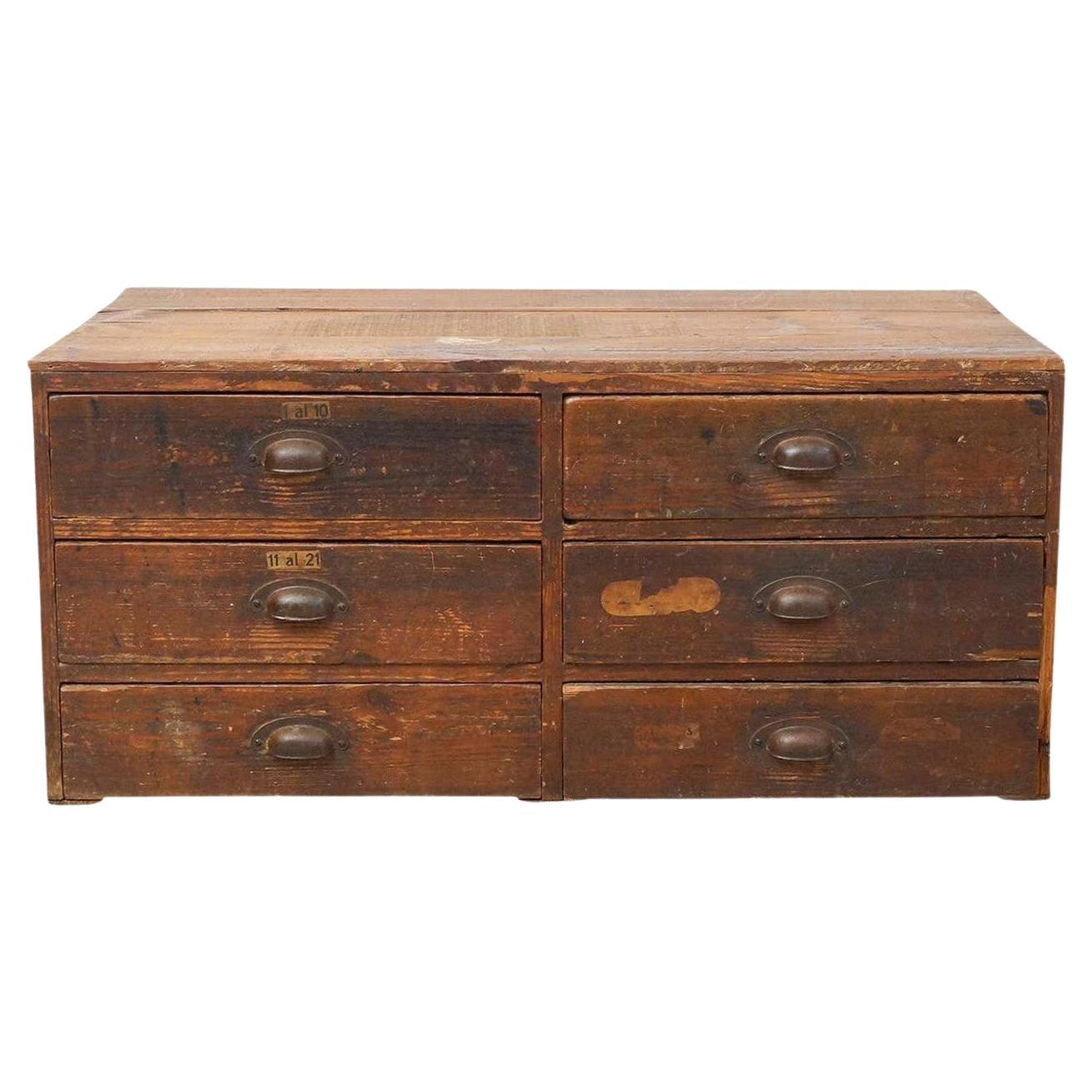 Antique Letterpress Cabinet, a Rare Treasure of Printing History, circa 1950