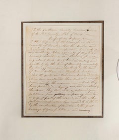 Antique Letters with Central Oval Portrait in a Wooden Frame