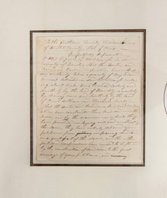 Antique Letters with Central Oval Portrait in a Wooden Frame