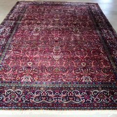 Antique Levar Kirman Arabesques Persian Oriental Rug, circa 1920