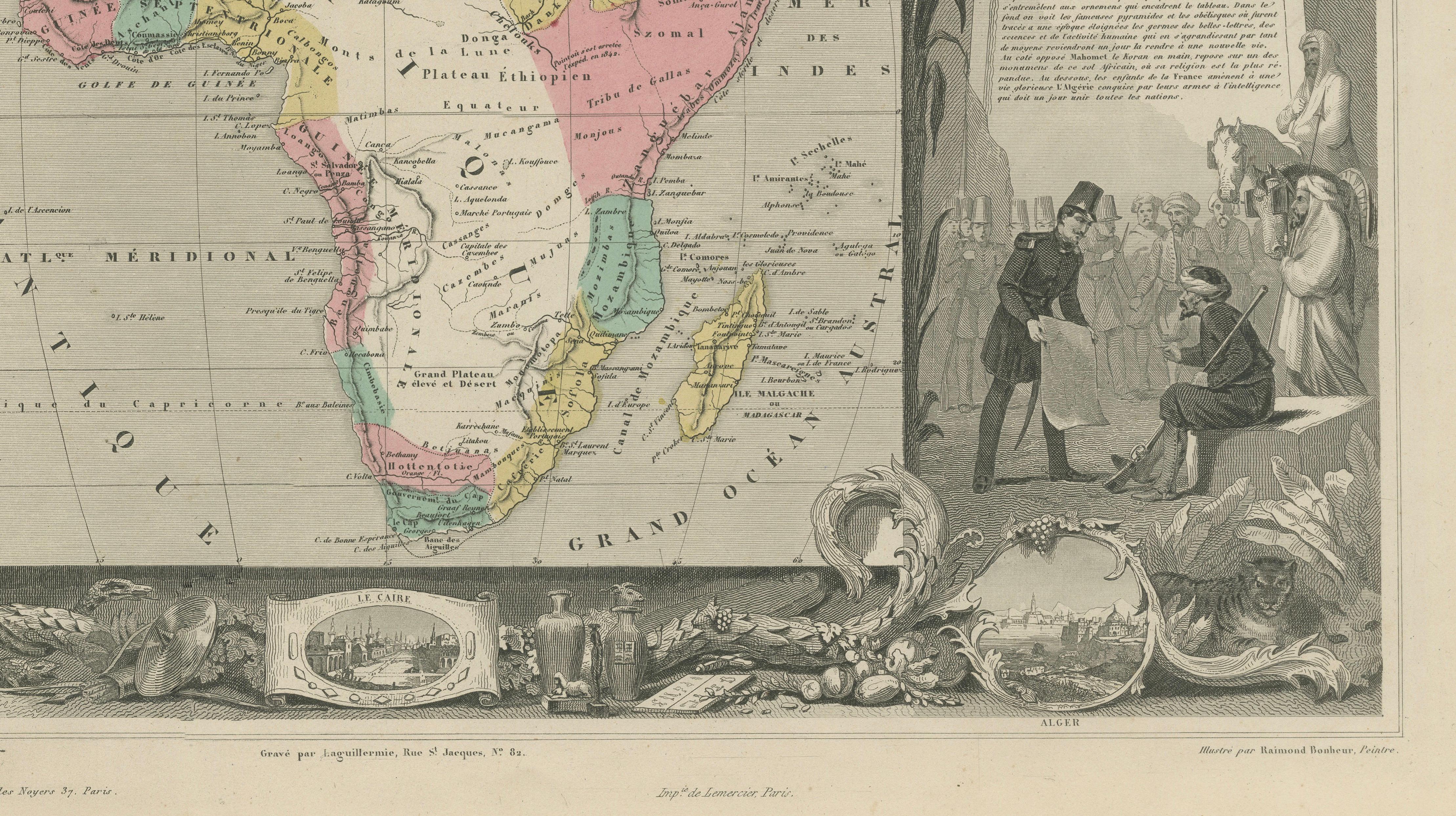 Antique Levasseur Maps Europe & Africa, Decorative Atlas Pair c.1845